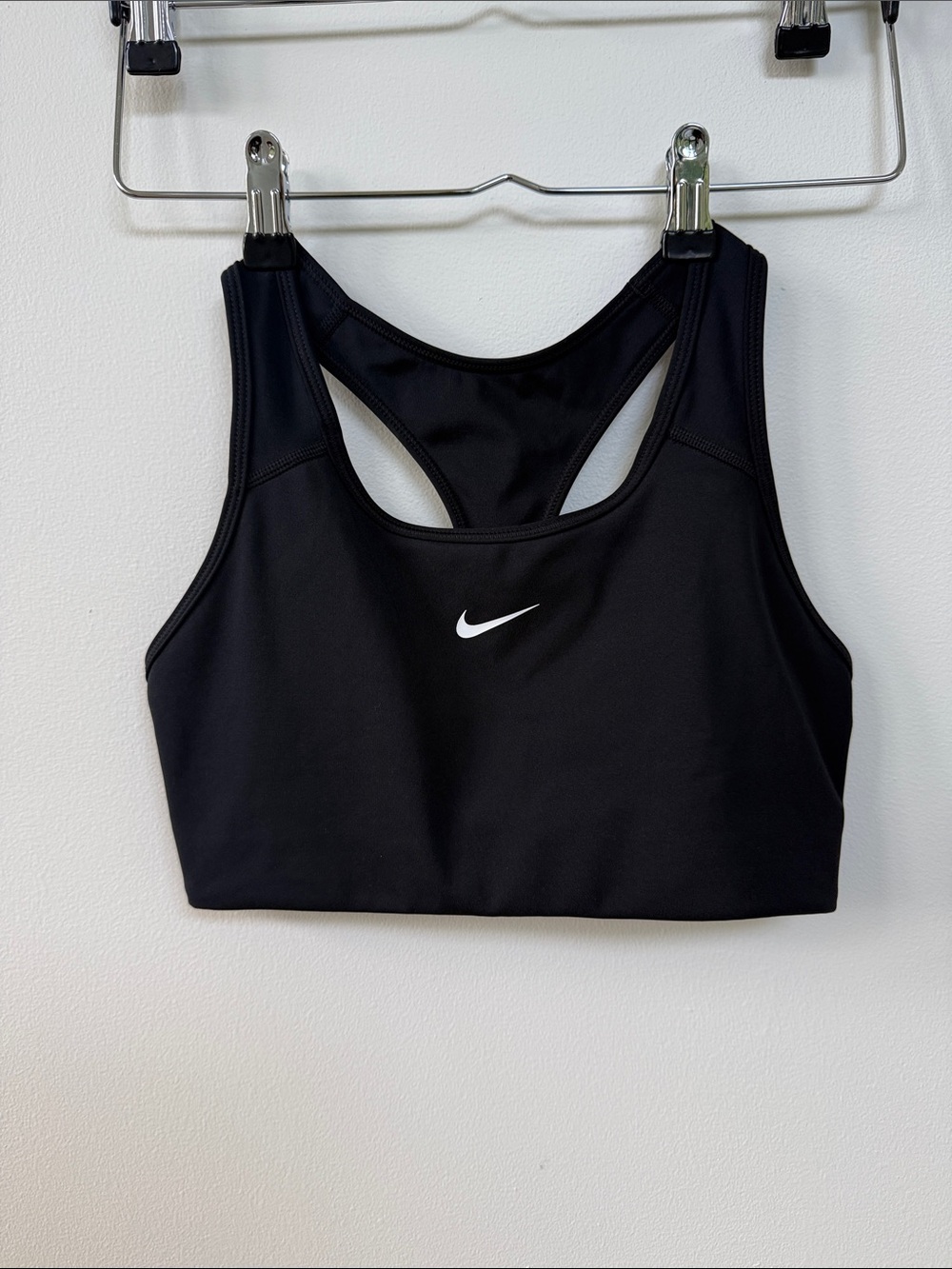 Nike Black Racerback Sports Bra with White Swoosh